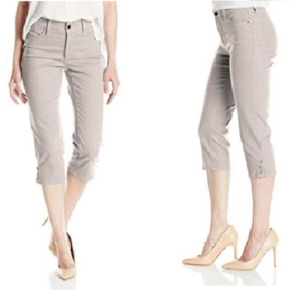 NYDJ Denim - NYDJ Size 14P Ariel Crop Beige Jeans